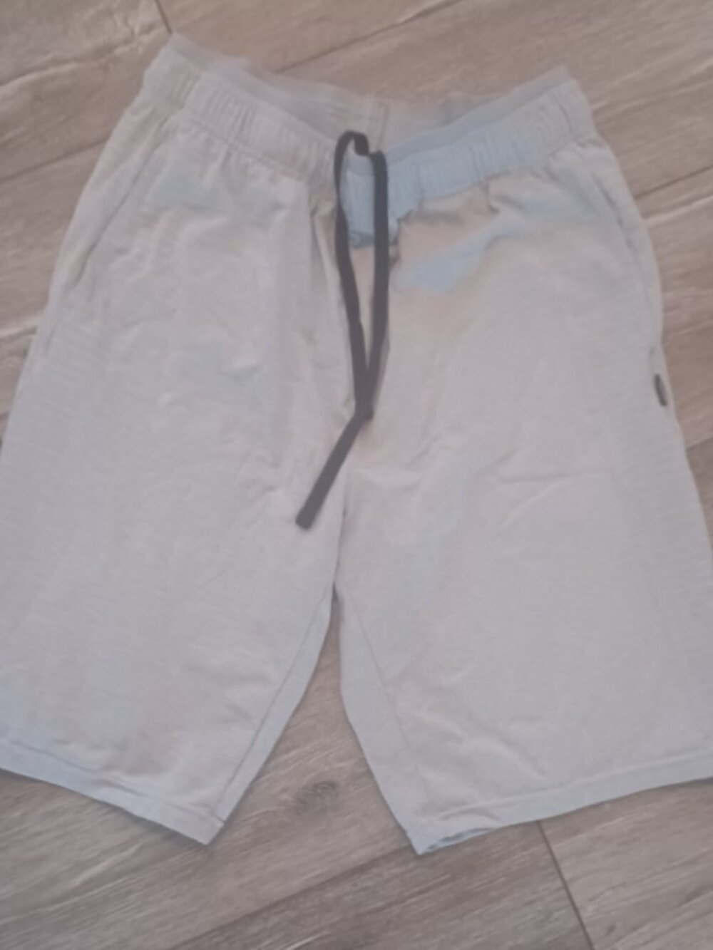Jockey Sport Light Grey Stretch Sporty Athletic Drawstring Shorts Pockets Med